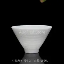 3pcs/pack Pure White Porcelain Tea Set Small Tea Cup Bamboo Hat Cup Large Ceramic Cup Tea Accessories