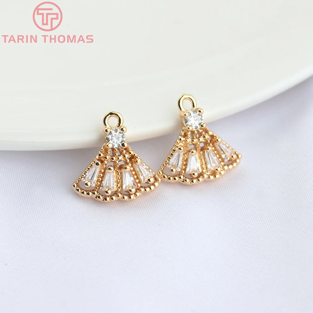 (4863) 10PCS 13x11MM 24K Champagne Gold Color Brass with Zircon Sector Shape Pendants High Quality Jewelry Making Findings
(4863) 10PCS 13x11MM 24K Champagne Gold Color Brass with Zircon Sector Shape Pendants High Quality Jewelry Making Findings
