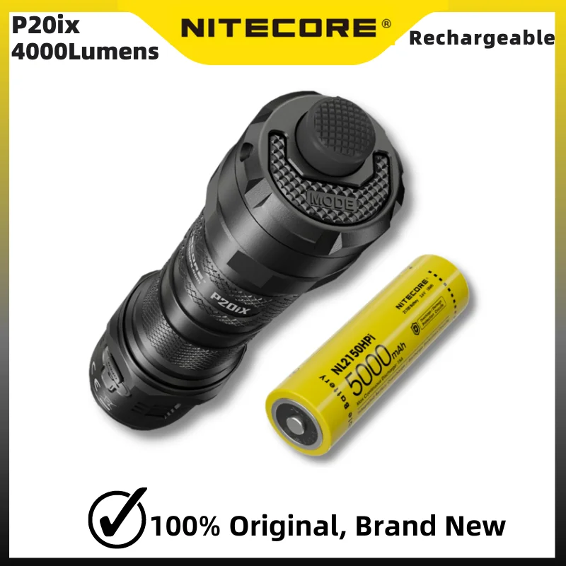 

Nitecore P20iX USB-C Rechargeable Tactical Flashlight 4000Lumens with NL2150HPi 5000mAh Battery Self-defense Troch Light