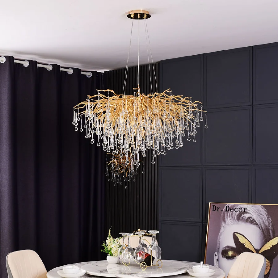 Modern Luxury LED Crystal Chandelier Lighting Dining Living Room Decoration Kitchen Gold Ceiling Chandeliers Lamp Light Fixture
Modern Luxury LED Crystal Chandelier Lighting Dining Living Room Decoration Kitchen Gold Ceiling Chandeliers Lamp Light Fixture