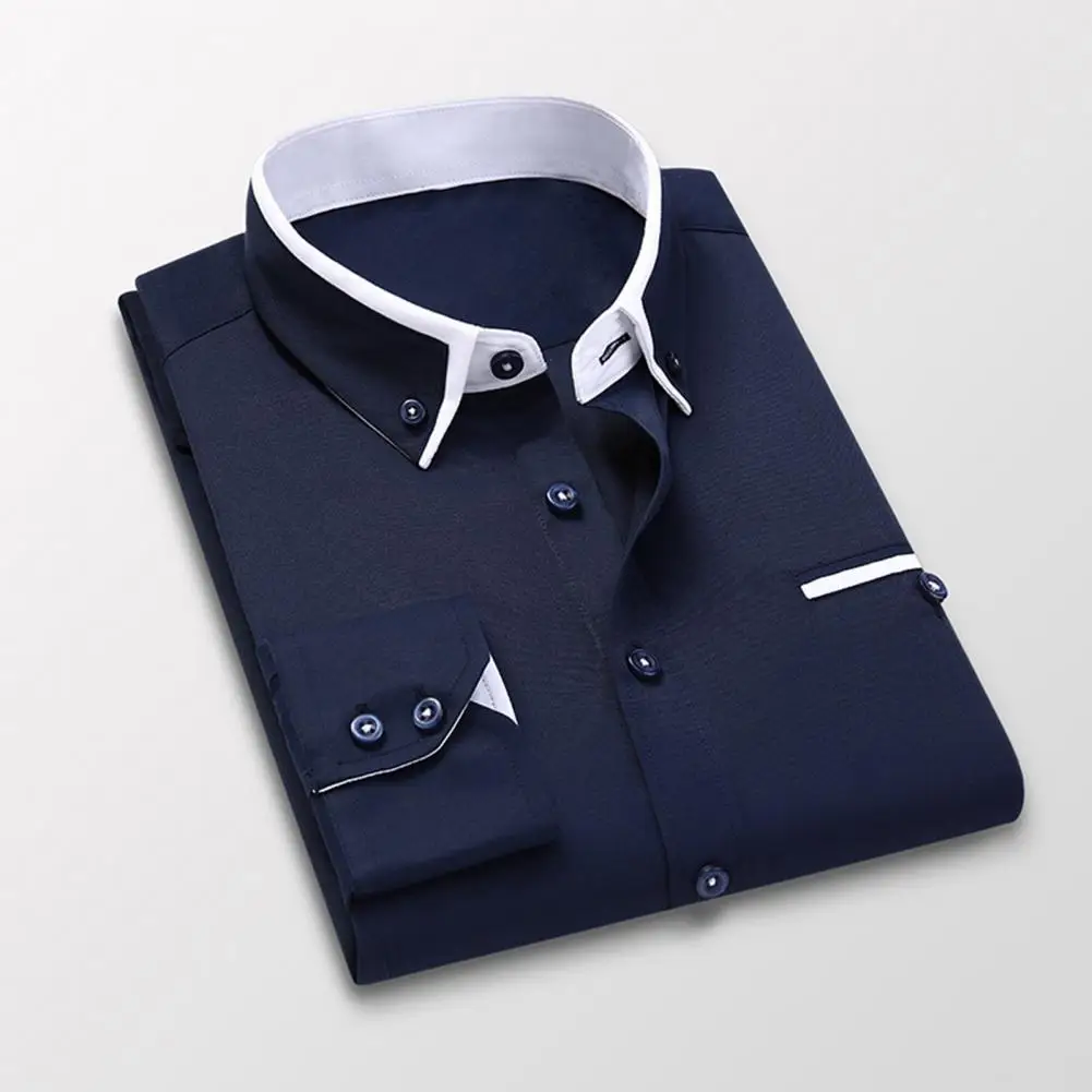 Trendy Long Sleeves Close-fitting Plus Size Lapel Pockets Men Spring Shirt Formal Men Spring Shirt for Business Situation
Trendy Long Sleeves Close-fitting Plus Size Lapel Pockets Men Spring Shirt Formal Men Spring Shirt for Business Situation