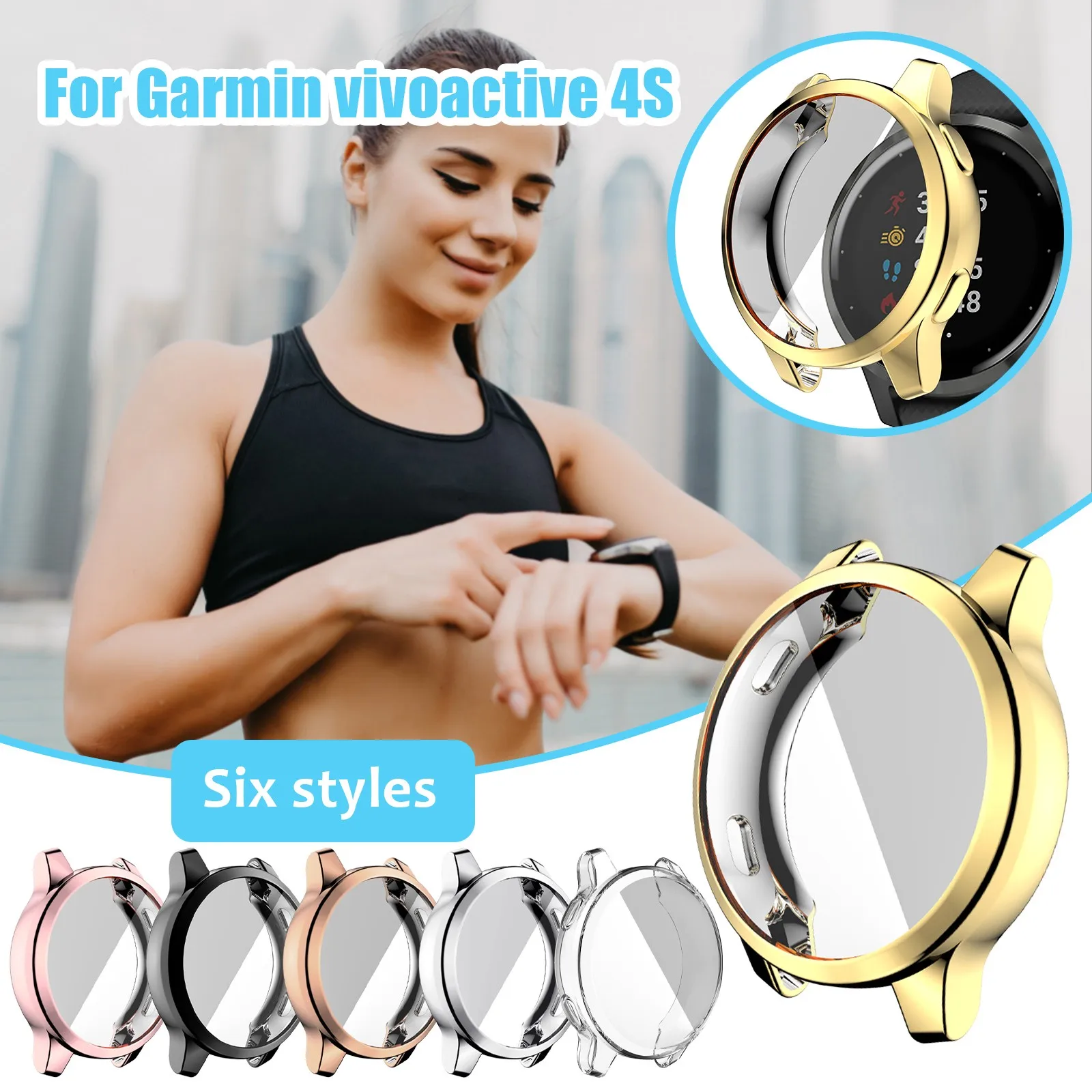 New Electroplated TPU All-inclusive Protective Shell For Garmin Venu 2/ Vivoactive 4 Universal Watch Case Full Cover Frame Cases 
New Electroplated TPU All-inclusive Protective Shell For Garmin Venu 2/ Vivoactive 4 Universal Watch Case Full Cover Frame Cases