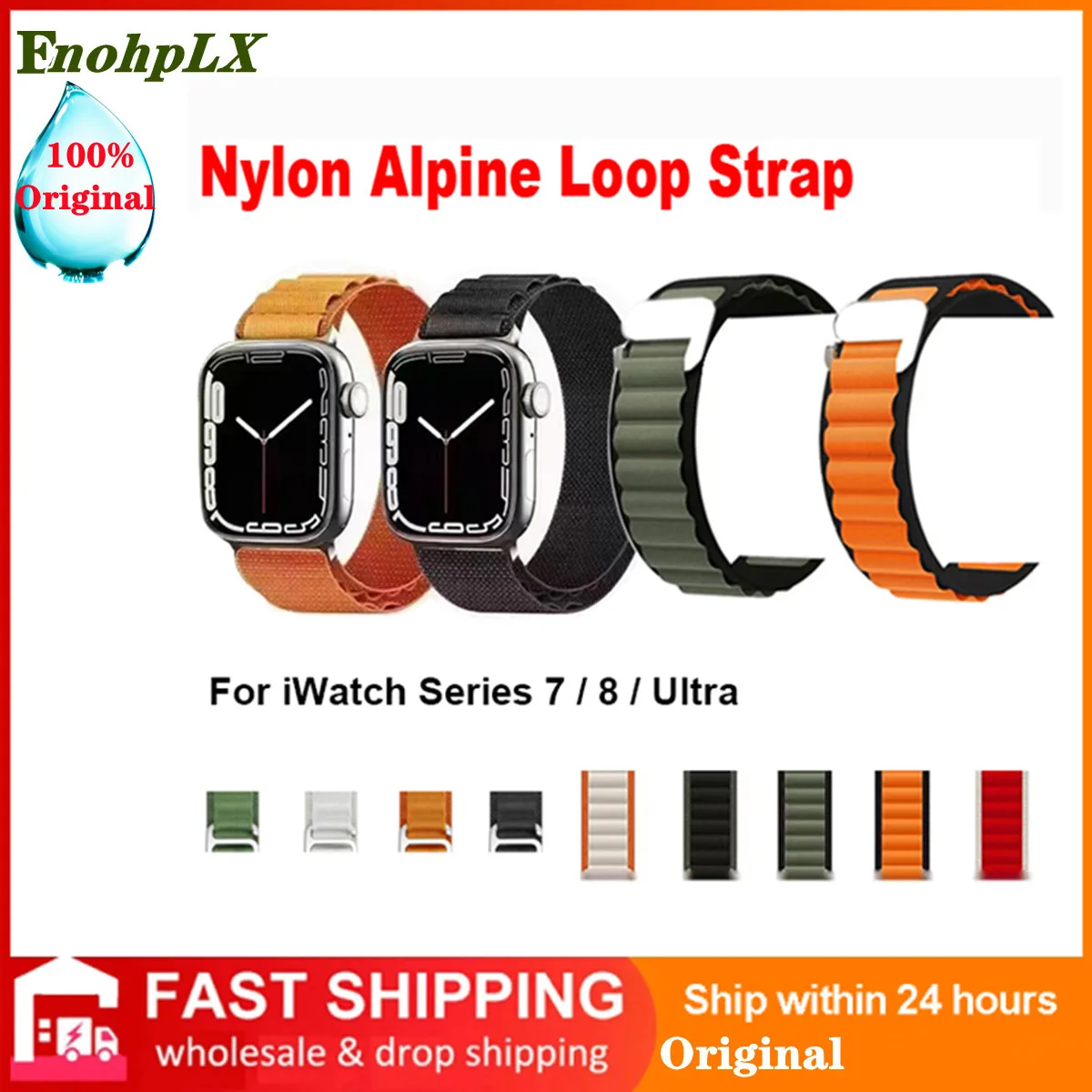 

Nylon Alpine Loop Strap for Apple Watch Ultra Band for Iwatch Serie 8 7 Watchband Bracelet Strap 49mm 45mm 44Mm 40mm Nylon Strap