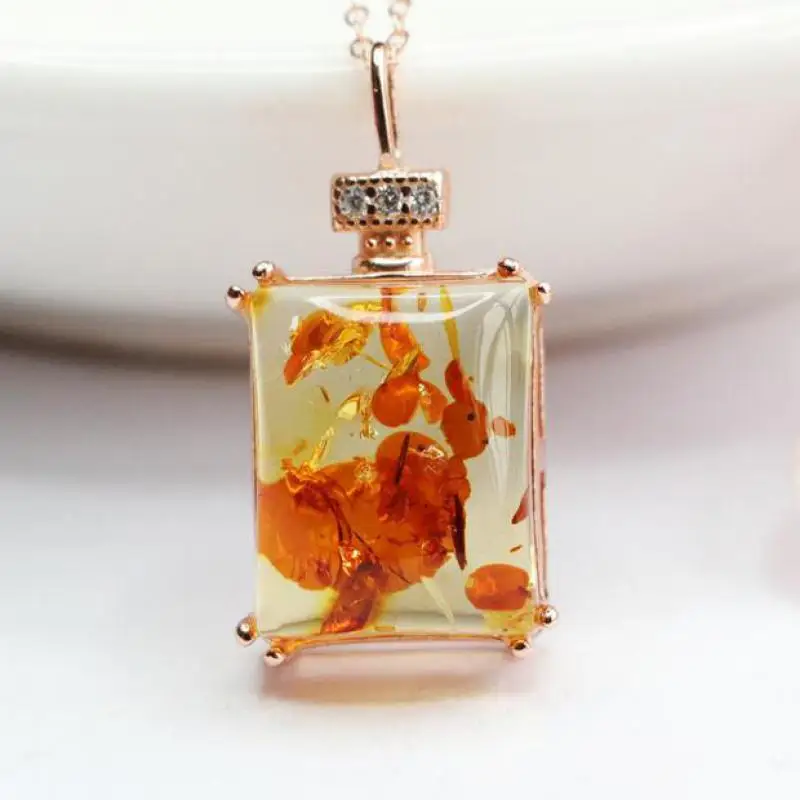 S925 Sterling Silver Flower Amber Pendant Necklace Women Fine Jewelry Genuine Baltic Flower Amber Rectangular Charm Lucky Amulet
S925 Sterling Silver Flower Amber Pendant Necklace Women Fine Jewelry Genuine Baltic Flower Amber Rectangular Charm Lucky Amulet