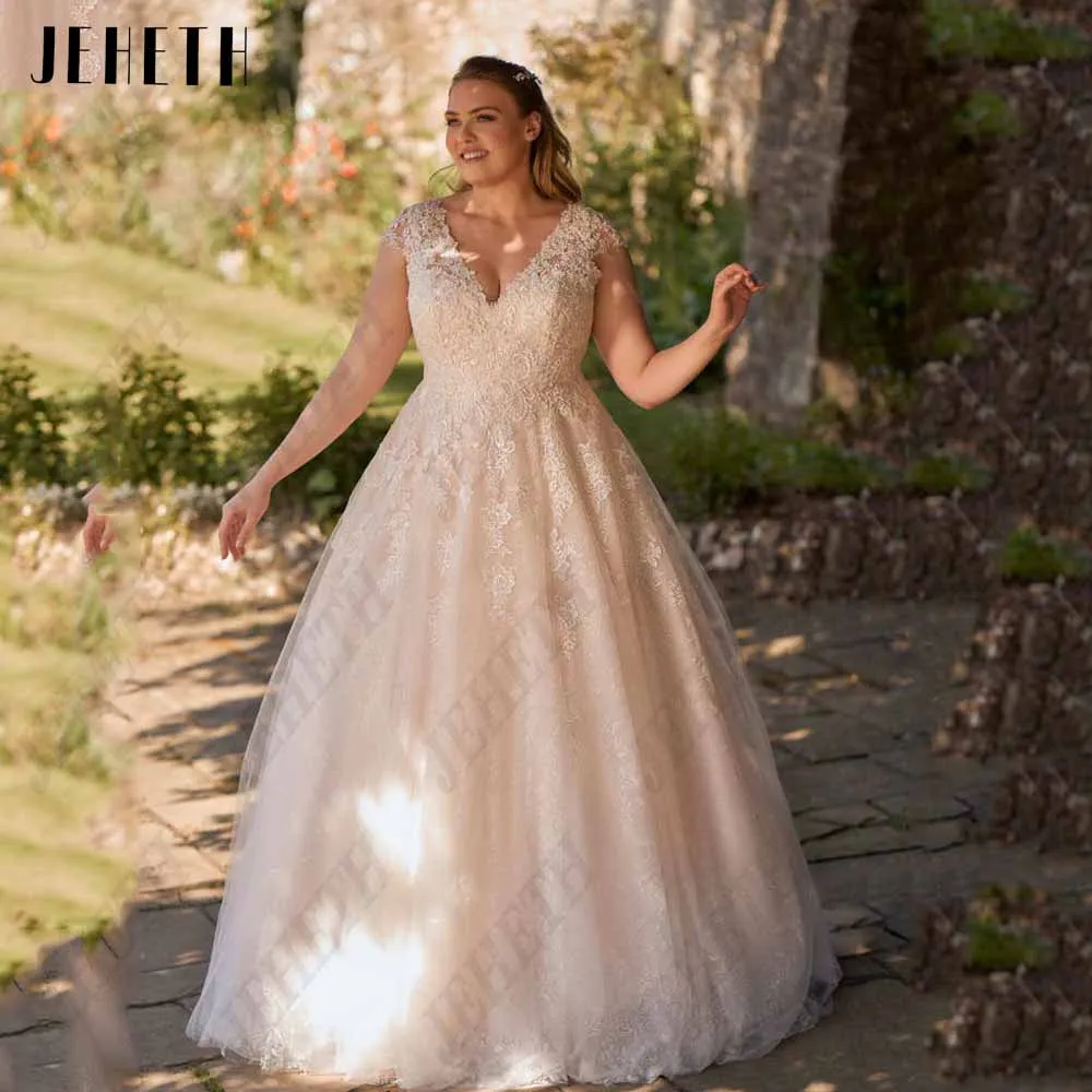 JEHETH Светлое шампанское Свадебное платье, увеличенЖенское свадебное платье JEHETH светильник цвета шампанского, элегантное платье невесты с V-образным вырезом и рукавами-фонариками, расширяющееся книзу, с аппликацией
JEHETH Светлое шампанское Свадебное платье, увеличенЖенское свадебное платье JEHETH светильник цвета шампанского, элегантное платье невесты с V-образным вырезом и рукавами-фонариками, расширяющееся книзу, с аппликацией