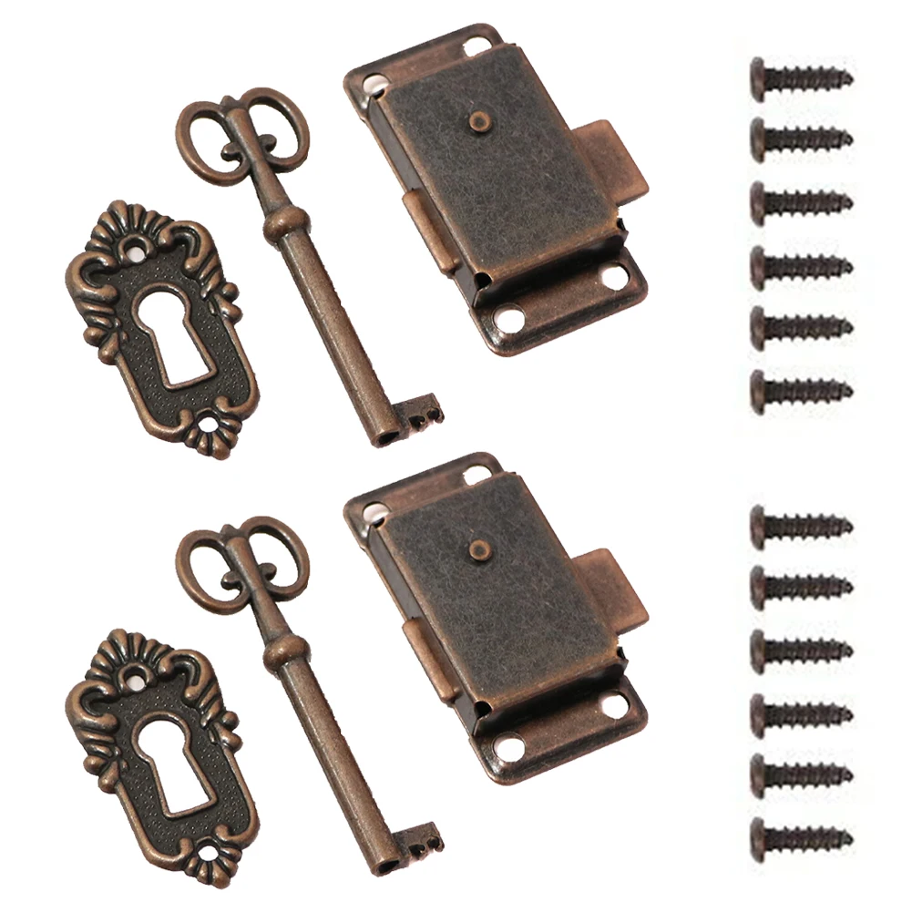 2 Set Zinc Alloy Door Locks With Screws Red Bronze Furniture Lock For Vintage Wooden Box Jewellery Box Drawer Hardware Tools
2 Set Zinc Alloy Door Locks With Screws Red Bronze Furniture Lock For Vintage Wooden Box Jewellery Box Drawer Hardware Tools