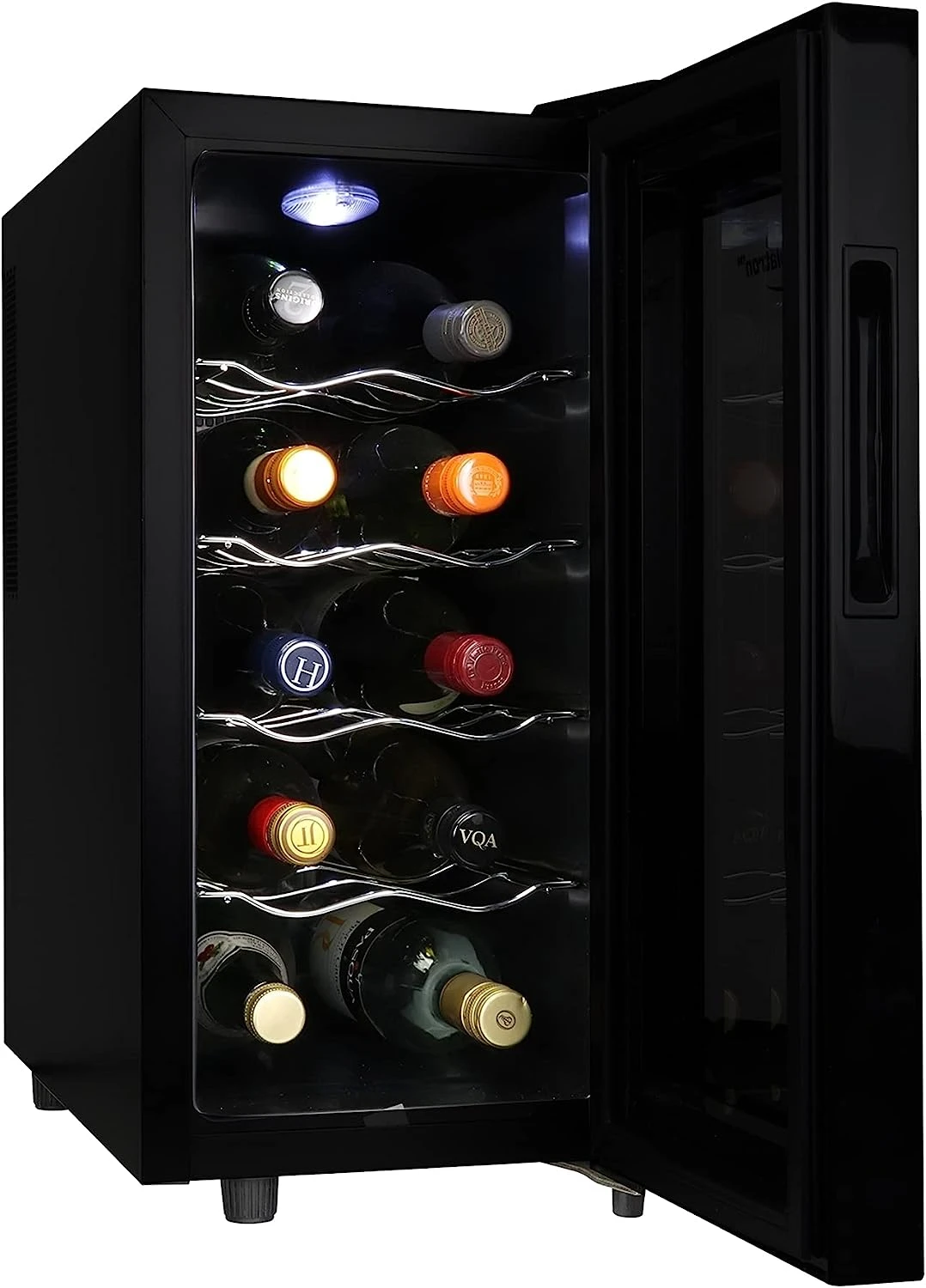 Bottle Wine Cooler, Black, Thermoelectric Wine Fridge, 1 cu. ft. Freestanding Wine Cellar, Red, White and Sparkling Wine Storage
Bottle Wine Cooler, Black, Thermoelectric Wine Fridge, 1 cu. ft. Freestanding Wine Cellar, Red, White and Sparkling Wine Storage