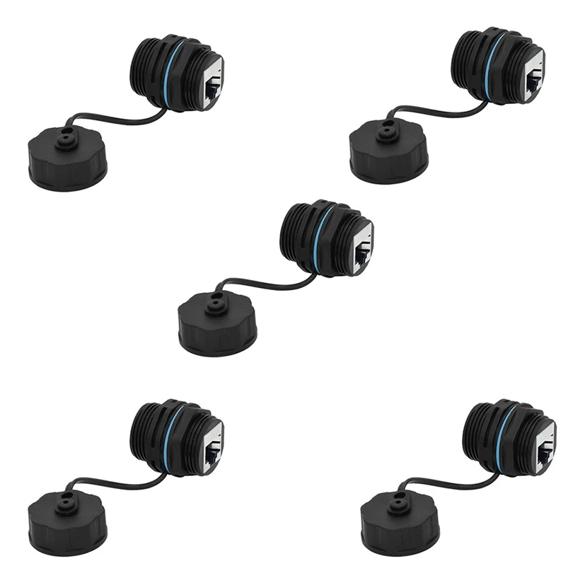 5PCS Panel Mounting RJ45 Waterproof Connector Ethernet LAN Cable Connector Double Head Adapter with Dust Cap
5PCS Panel Mounting RJ45 Waterproof Connector Ethernet LAN Cable Connector Double Head Adapter with Dust Cap