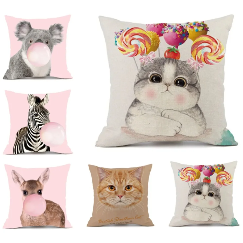 Наволочка в виде милых мультяшных животных, кошек, принтов, супер мягкая наволочка для автомобиля, гостиной, спальная Подушка Cojines 45x45 2023 
Наволочка в виде милых мультяшных животных, кошек, принтов, супер мягкая наволочка для автомобиля, гостиной, спальная Подушка Cojines 45x45 2023
