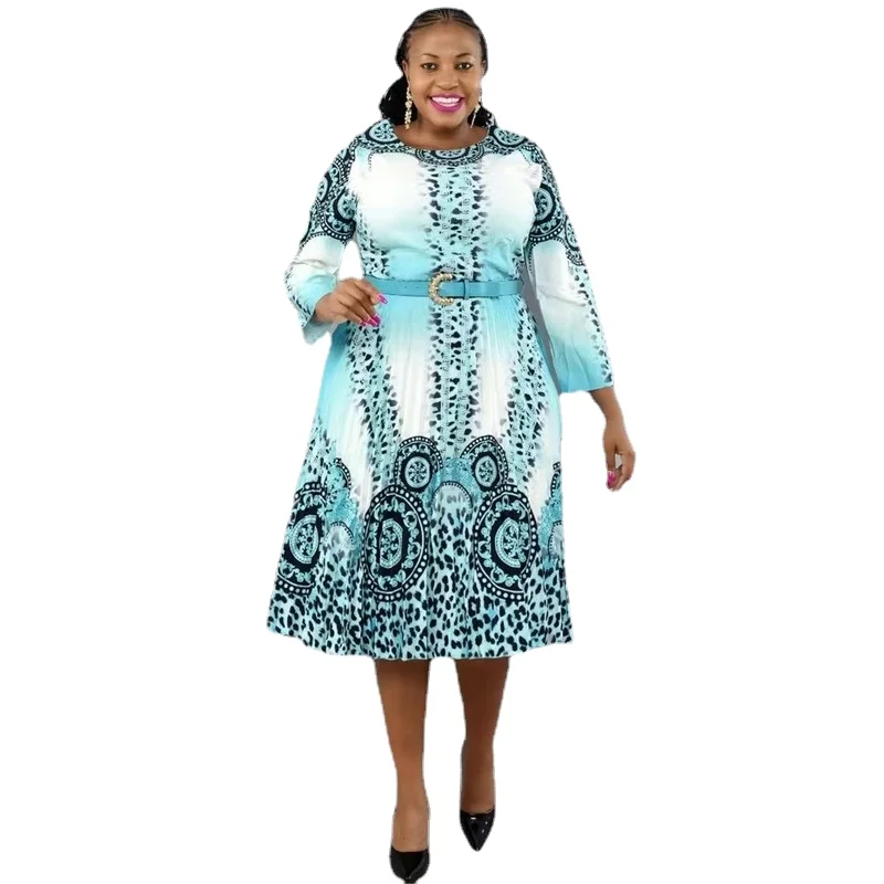5XL 6XL Plus Size Clothes Women New Round Neck Three Quarter Sleeves Swing Pleated Knee-Length Printed Dress Africa Clothing
5XL 6XL Plus Size Clothes Women New Round Neck Three Quarter Sleeves Swing Pleated Knee-Length Printed Dress Africa Clothing