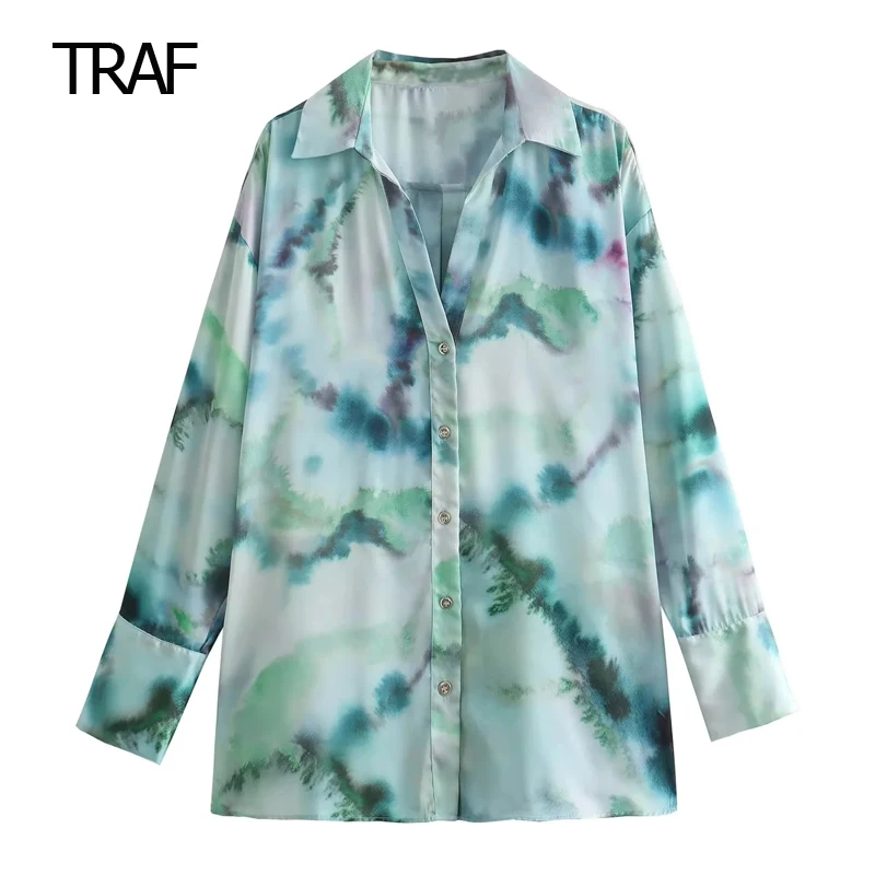 TRAF Satin Tie Dye Blouse Autumn Blouses For Women 2023 Lapel Collar Button-Up Front Long Sleeve Blouse Luxury Designer Blouse
TRAF Satin Tie Dye Blouse Autumn Blouses For Women 2023 Lapel Collar Button-Up Front Long Sleeve Blouse Luxury Designer Blouse