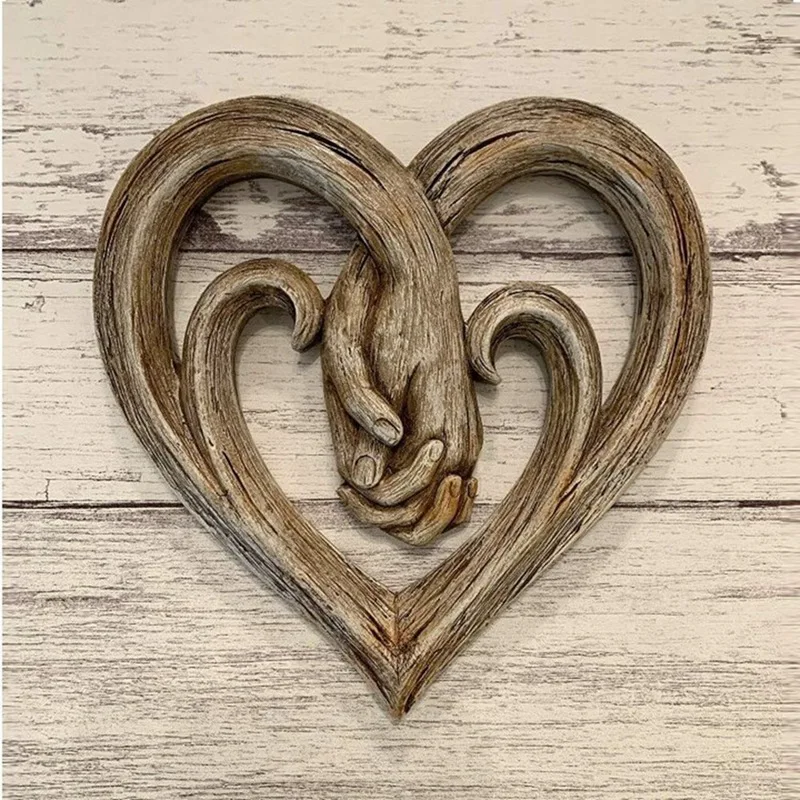 Настенный декор в виде сердца деревянная скульптура настенная художественная