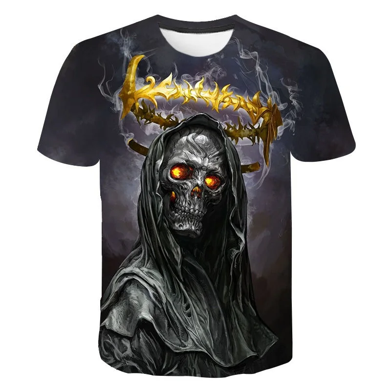 Summer Men's T Shirt Clothes Harajuku Oversized Male Short Sleeve Fashion Tops Men Clothes Fear Skull Pattern Streetwear
Summer Men's T Shirt Clothes Harajuku Oversized Male Short Sleeve Fashion Tops Men Clothes Fear Skull Pattern Streetwear