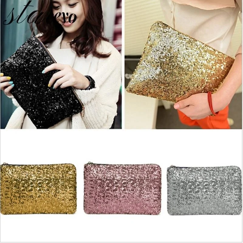 

Fashion Sequins Handbag Women Party Evening Envelope Clutch Bags Purse Wallet Bolsa Feminina New