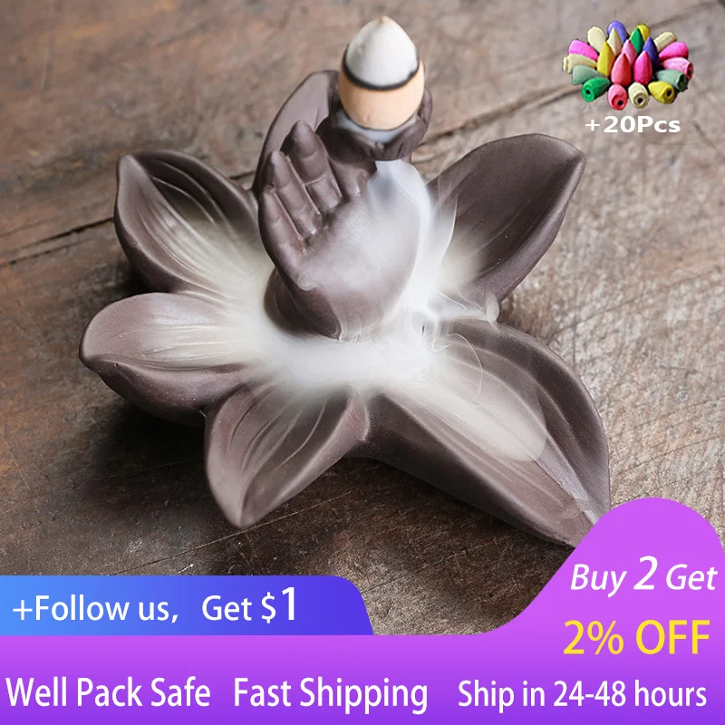 Purple sand bergamot lotus backflow incense burner creative small bergamot backflow incense burner home furnishings
Purple sand bergamot lotus backflow incense burner creative small bergamot backflow incense burner home furnishings