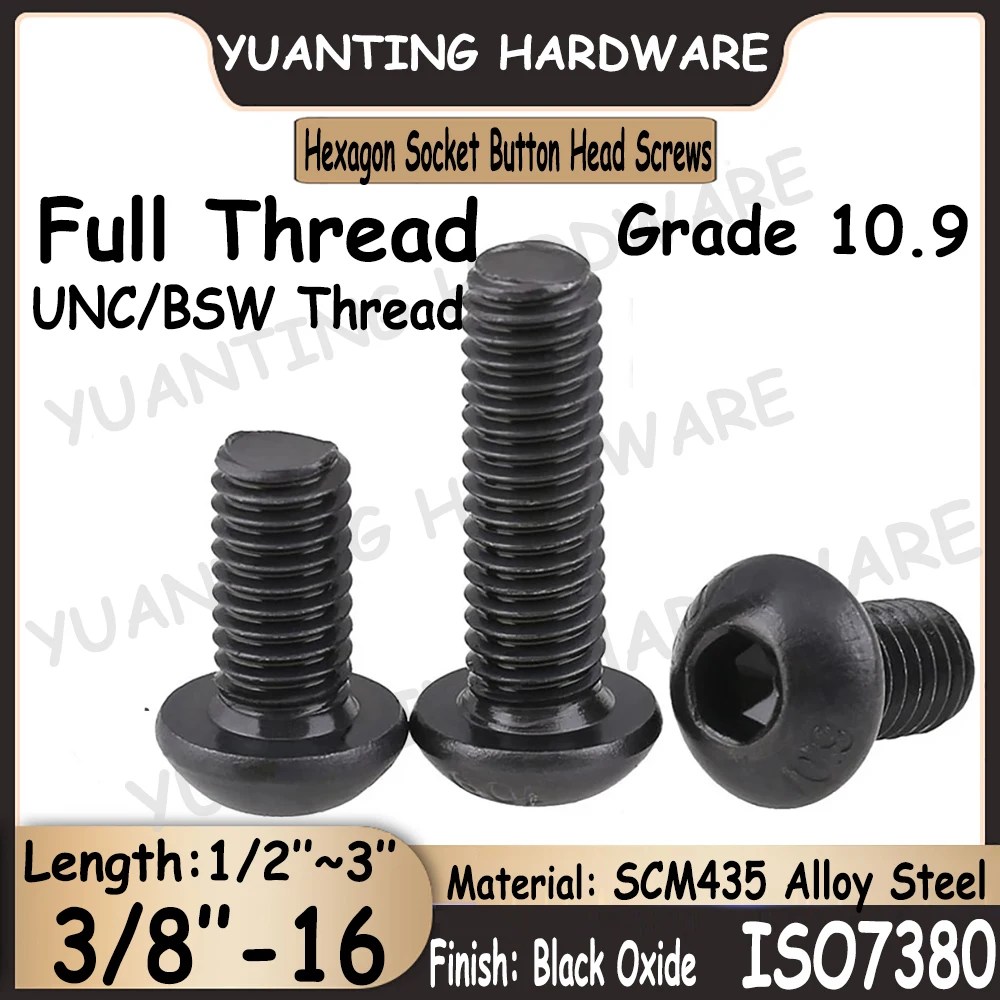 5 шт. 5/16-18 UNC BSW резьба ISO7380 класс 10,9 сплав стали черный оксид Шестигранная головка болты с полной резьбой
5 шт. 5/16-18 UNC BSW резьба ISO7380 класс 10,9 сплав стали черный оксид Шестигранная головка болты с полной резьбой