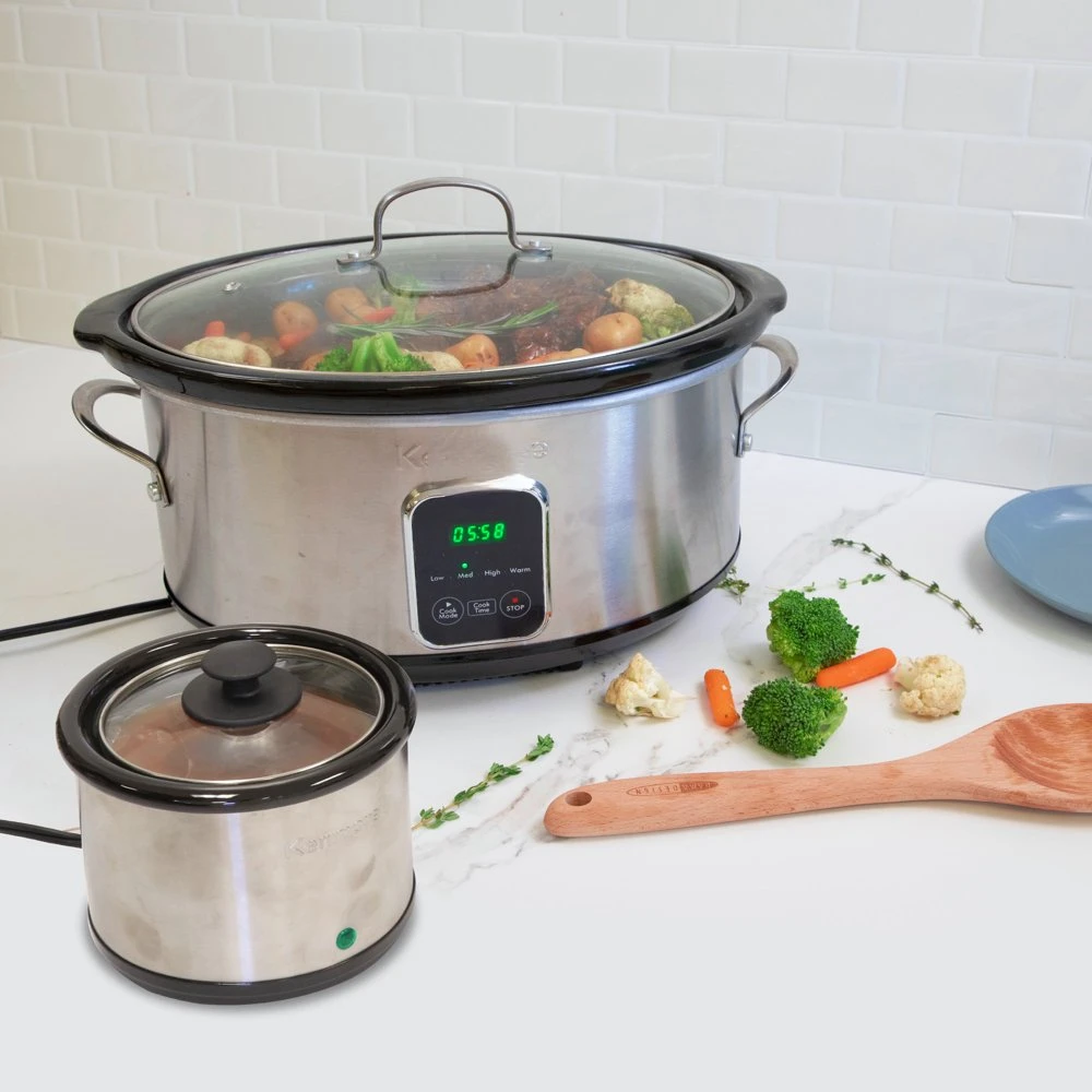 

Free shipping 7 (6.6L) Slow Cooker and Dipper, Black Silver