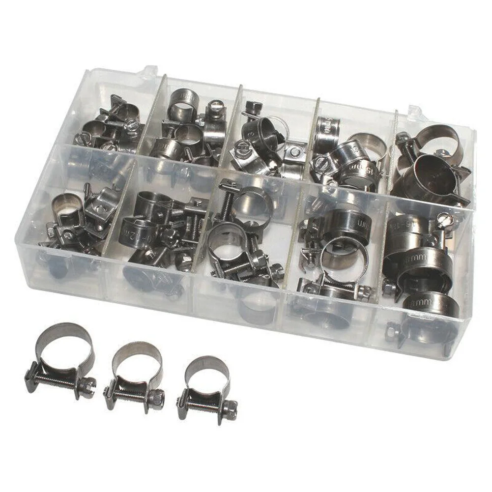 100/150pcs 7-18mm Carbon Steel Pipe Clamps Hose Clips Nut And Bolt Spring Fuel Oil Water CPU Tube Petrol Pipe Metal Fastener
100/150pcs 7-18mm Carbon Steel Pipe Clamps Hose Clips Nut And Bolt Spring Fuel Oil Water CPU Tube Petrol Pipe Metal Fastener