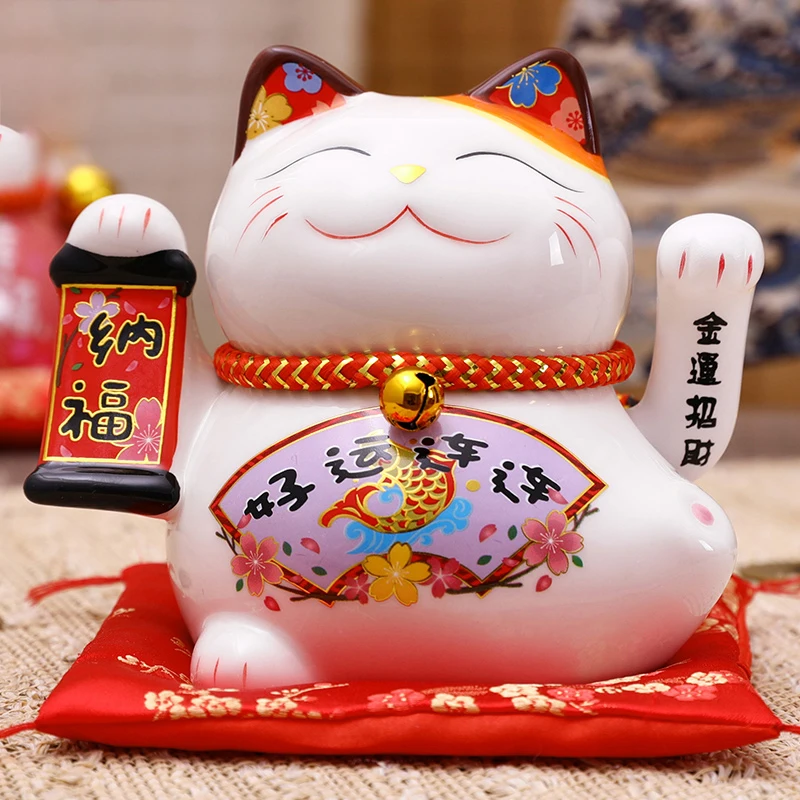 5inch Ceramic Fortune Cat Waving Hand Plutus Cat Battery Powered Maneki Neko Best Gift Home Decoration Lucky Cat
5inch Ceramic Fortune Cat Waving Hand Plutus Cat Battery Powered Maneki Neko Best Gift Home Decoration Lucky Cat