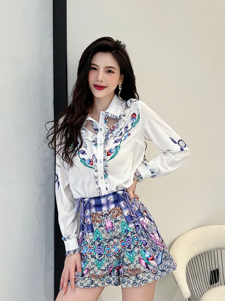 Delocah High Quality Spring Women Fashion Designer Shorts Sets Lantern Sleeve Loose Blouses + High Waist Wide Leg Shorts Suits
Delocah High Quality Spring Women Fashion Designer Shorts Sets Lantern Sleeve Loose Blouses + High Waist Wide Leg Shorts Suits