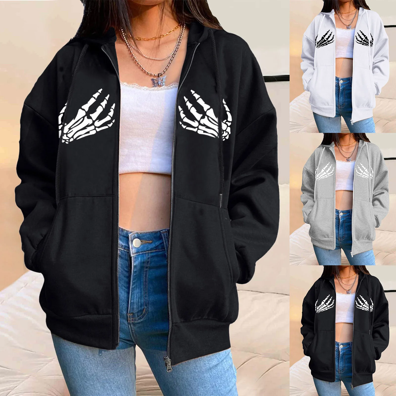 2022 Gothic Style Personality Zipper Sweater Women's European and American Casual Cardigan Jacket Y2K Elegant Plus Size Women's
2022 Gothic Style Personality Zipper Sweater Women's European and American Casual Cardigan Jacket Y2K Elegant Plus Size Women's