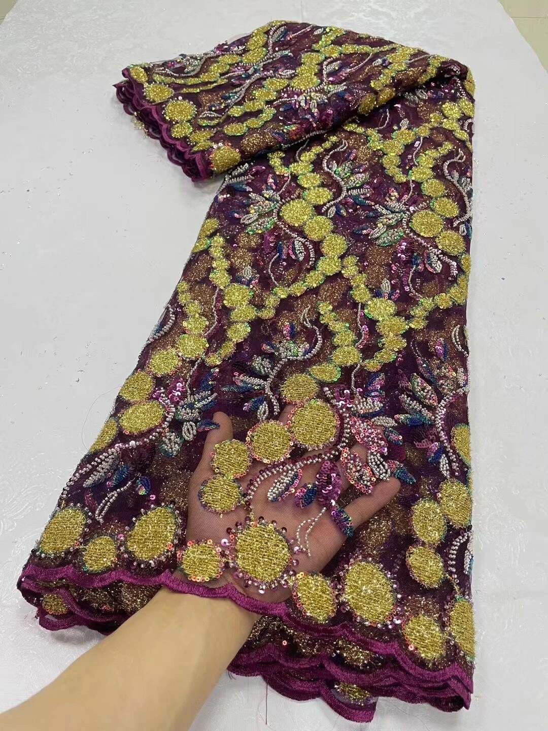 African Embroidery Lace Fabrics Sequins For Women Sewing Evening Dresses Material Green Luxury Nigerian Mesh Tulle Fabric 5Yards
African Embroidery Lace Fabrics Sequins For Women Sewing Evening Dresses Material Green Luxury Nigerian Mesh Tulle Fabric 5Yards