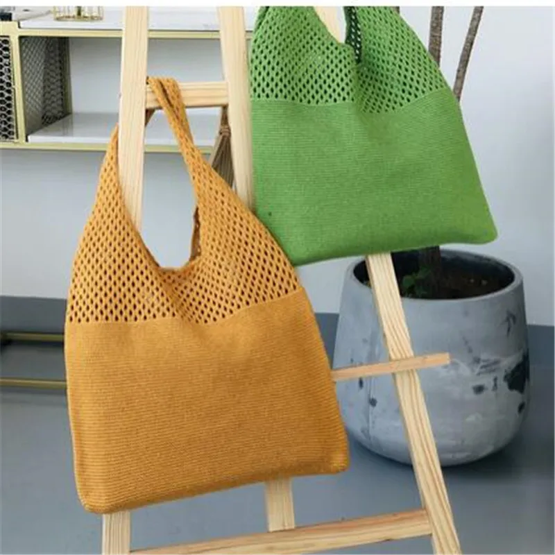 Fashion Hollow Knitted Women's Bags Casual Female Shoulder Bags Simple Crochet Tote Bags Ladies Shopping Top-Handle Bags Handbag
Fashion Hollow Knitted Women's Bags Casual Female Shoulder Bags Simple Crochet Tote Bags Ladies Shopping Top-Handle Bags Handbag