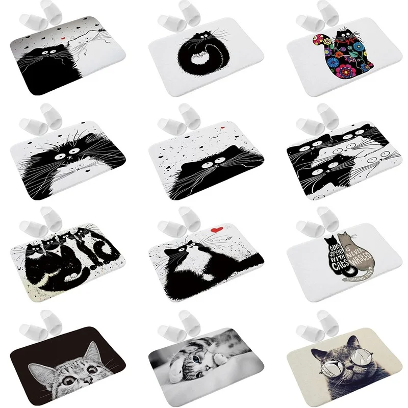 Non-slip Floor Mat Cartoon Animal Black and White Cat Printing Pattern Floor Mat Home Living Room Bedroom Room Decoration Carpet
Non-slip Floor Mat Cartoon Animal Black and White Cat Printing Pattern Floor Mat Home Living Room Bedroom Room Decoration Carpet