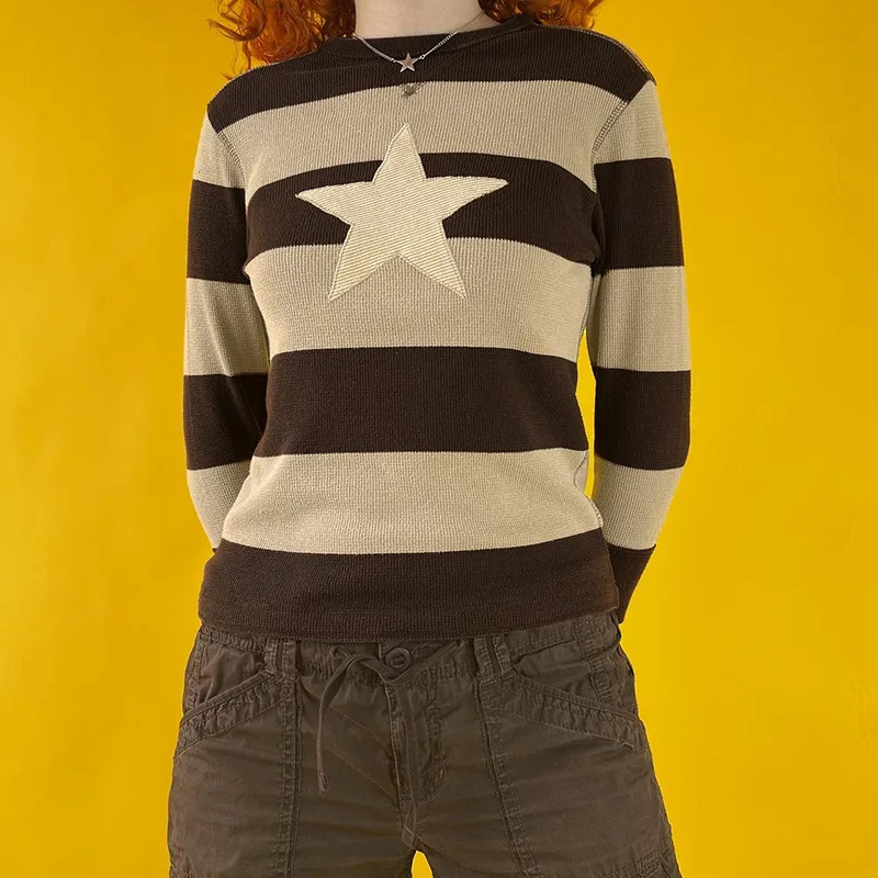 Y2k Long Sleeve Tops Harajuku Star Striped Print For Women Teens Goth Grunge Top Vintage Graphic Tee Fairy E-girl Aesthetic Tees
Y2k Long Sleeve Tops Harajuku Star Striped Print For Women Teens Goth Grunge Top Vintage Graphic Tee Fairy E-girl Aesthetic Tees