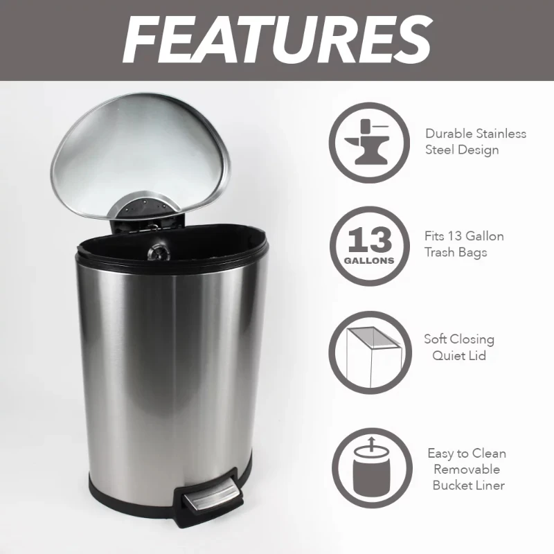 2023 gal / 54L Stainless Steel Semi-Round Kitchen Garbage Can Storage Organizer free shipping
2023 gal / 54L Stainless Steel Semi-Round Kitchen Garbage Can Storage Organizer free shipping