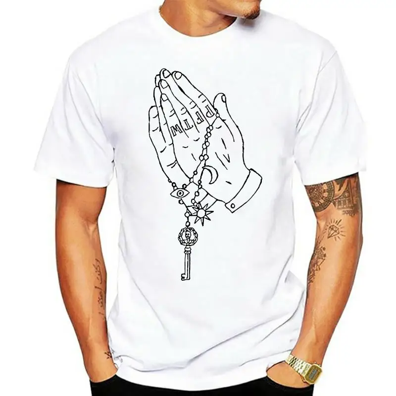 Мужская футболка с надписью молитва за нечестную панику! На Диско wo футболки Топ -