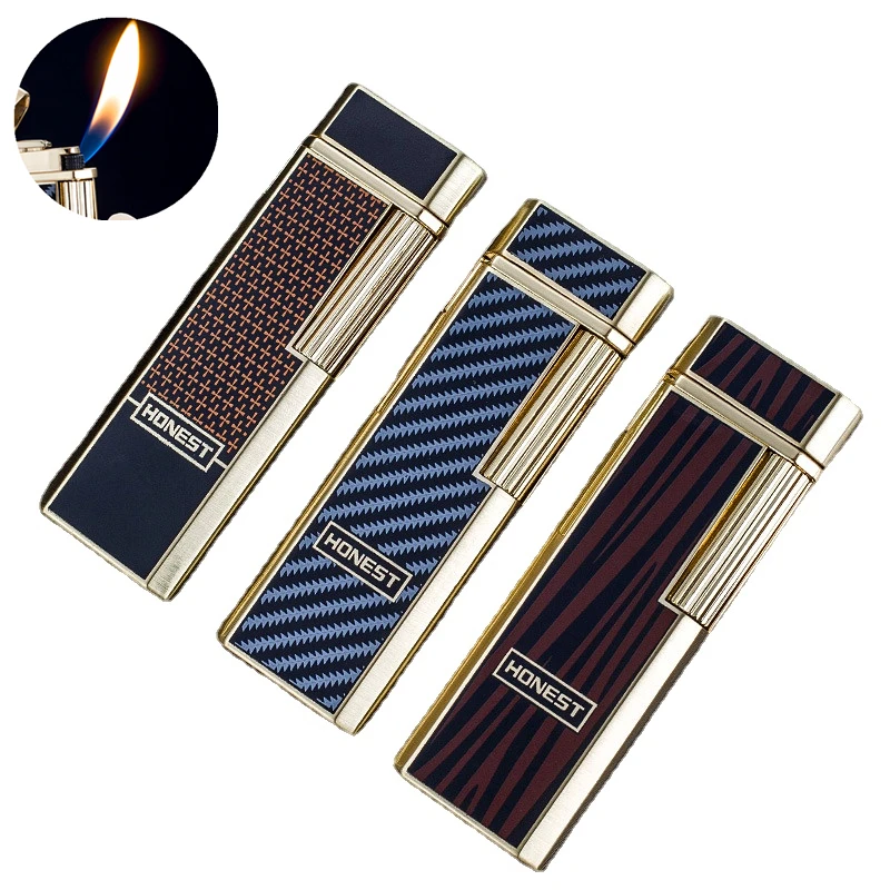 HONEST Genuine Narrow Retro Metal Sideslip Lighter Windproof Inflatable Grinding Wheel Open Flame Lighter Creative Gifts for Men
HONEST Genuine Narrow Retro Metal Sideslip Lighter Windproof Inflatable Grinding Wheel Open Flame Lighter Creative Gifts for Men