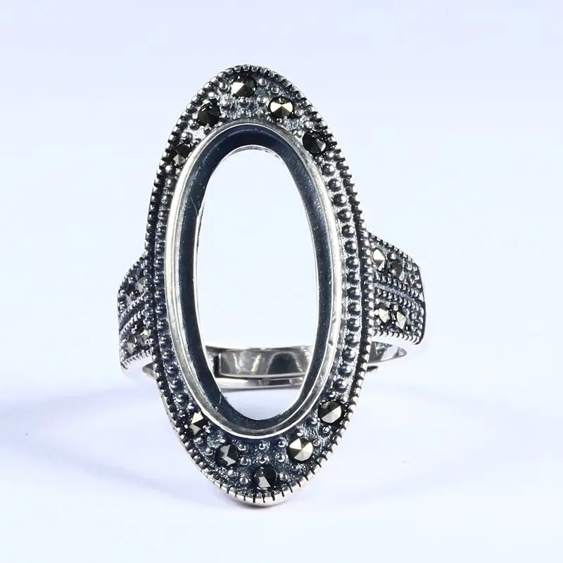 

Женское Обручальное кольцо из серебра 925 пробы с овальным кабошоном 10 х21 мм