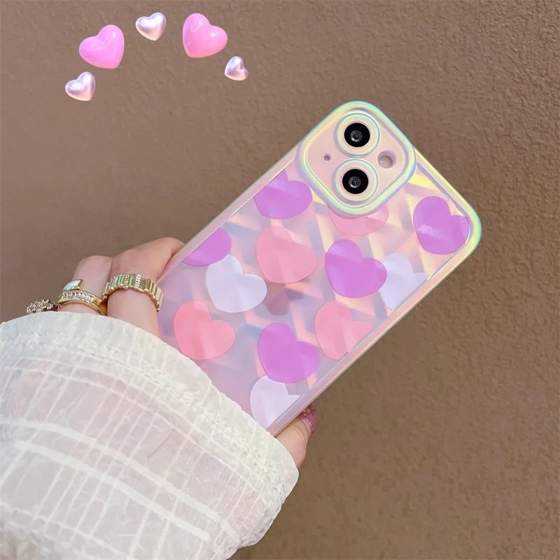 Korea Cute Girly 3D Laser Pink Love Heart Case For IPhone 11 12 13 Pro XS Max X XR Stylish Gradient Matte Shockproof Soft Cover
Korea Cute Girly 3D Laser Pink Love Heart Case For IPhone 11 12 13 Pro XS Max X XR Stylish Gradient Matte Shockproof Soft Cover