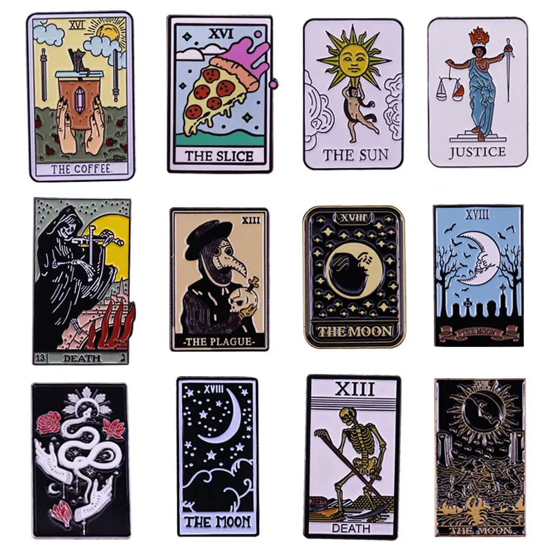 Interesting Tarot Enamel Pins Collecting Delicacy Metal Brooch Magic Skull Lapel Badges Men Women Fashion Jewelry Gifts
Interesting Tarot Enamel Pins Collecting Delicacy Metal Brooch Magic Skull Lapel Badges Men Women Fashion Jewelry Gifts