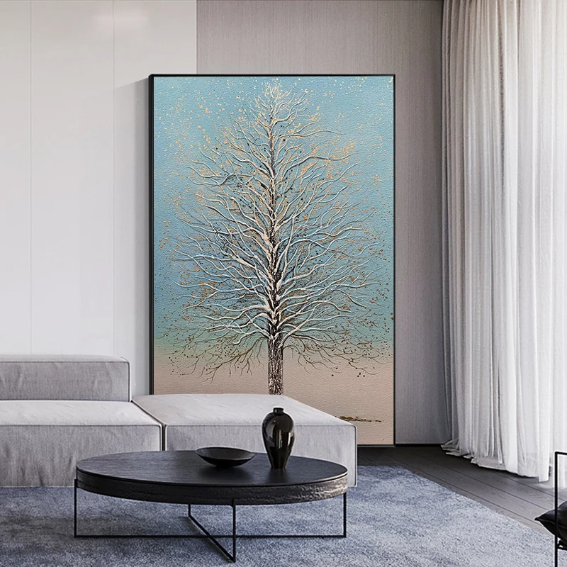 Lienzos Cuadros Decorativos Hand-painted Oil Painting on Canvas Living Room Decorative Teal Blue Fortune Tree Wall Hang No Frame
Lienzos Cuadros Decorativos Hand-painted Oil Painting on Canvas Living Room Decorative Teal Blue Fortune Tree Wall Hang No Frame