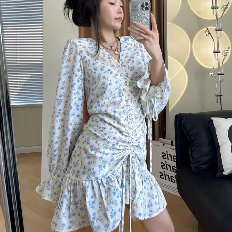 Женское Цветочное платье с V-образным вырезом, оборками и кулиской, приталенное мини-платье с длинным рукавом, Элегантное повседневное праз...
Женское Цветочное платье с V-образным вырезом, оборками и кулиской, приталенное мини-платье с длинным рукавом, Элегантное повседневное праз...