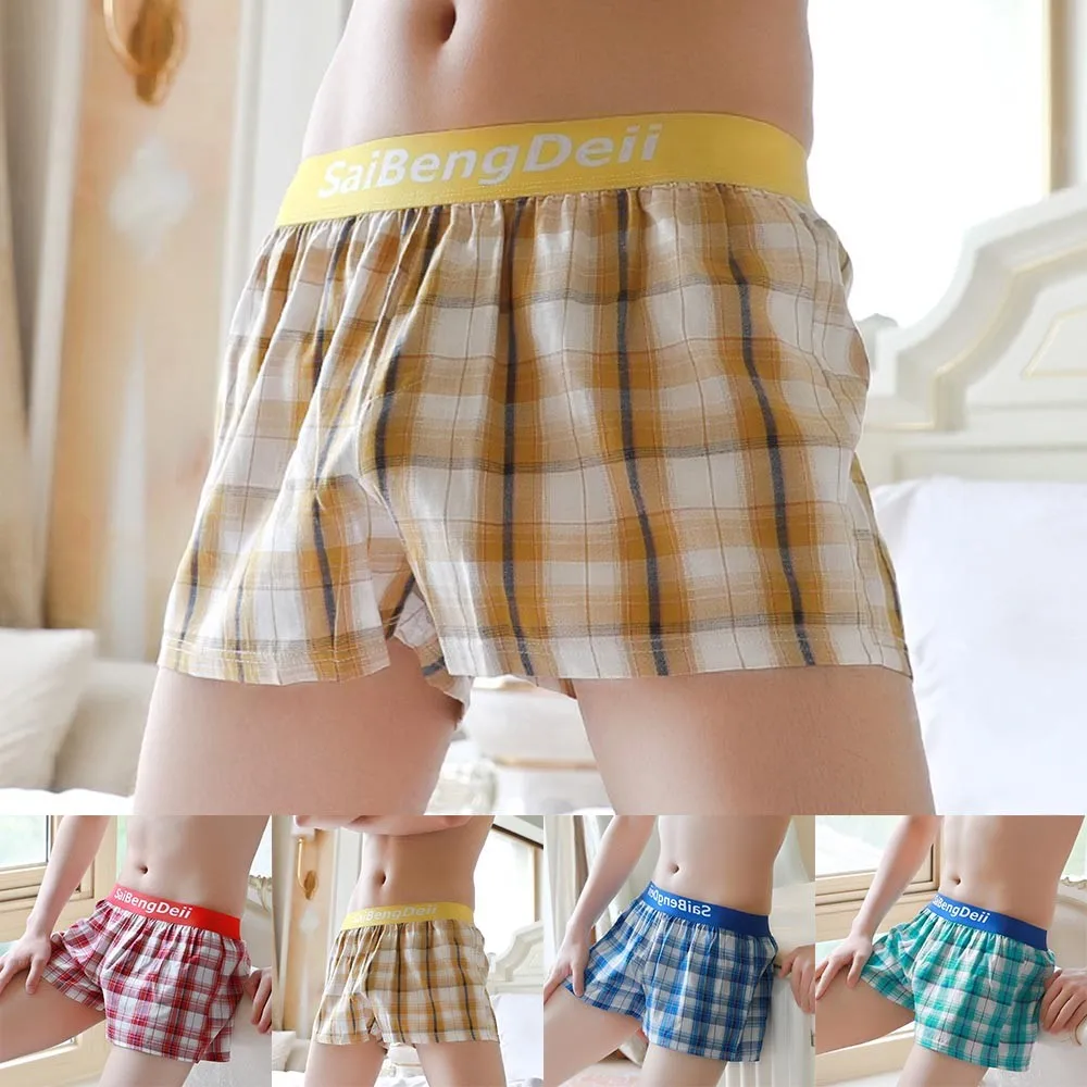 Men Underpant Plaid Boxer Brief Comfortable Home Underpants Men's Sleep Underwear Homewear Nightwear Male Pajamas Loose Short
Men Underpant Plaid Boxer Brief Comfortable Home Underpants Men's Sleep Underwear Homewear Nightwear Male Pajamas Loose Short