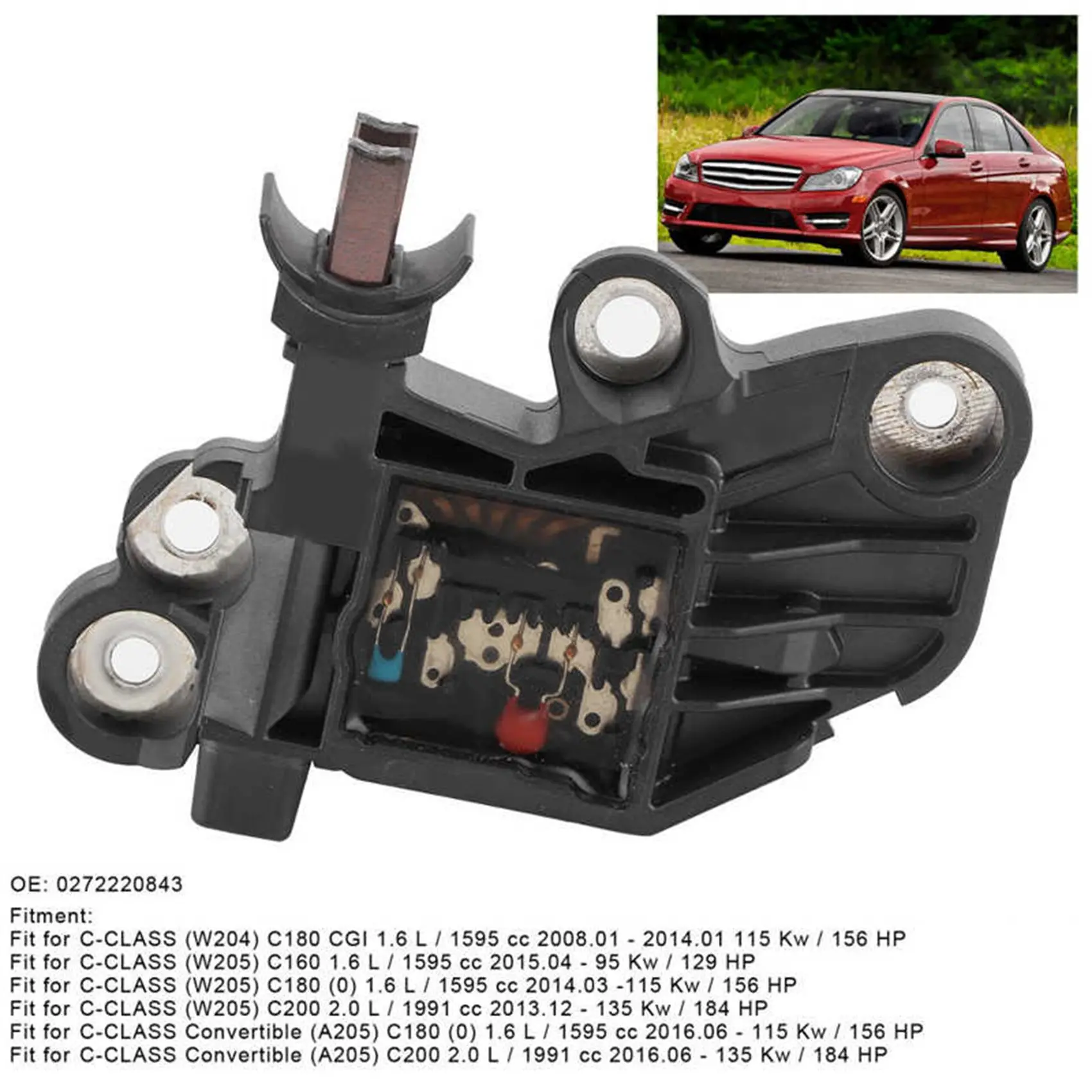 Alternator Voltage Regulator for Mercedes-Benz W204 W205 A205 C205 S204 ARE0206S 0272220813 0272220843
Alternator Voltage Regulator for Mercedes-Benz W204 W205 A205 C205 S204 ARE0206S 0272220813 0272220843
