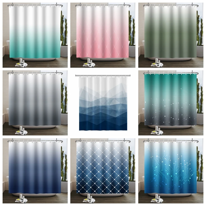Gradient Color Shower Curtain Modern Minimalism Waterproof Geometric Bath Curtains with Hooks Bathtub Screen for Home Decoration
Gradient Color Shower Curtain Modern Minimalism Waterproof Geometric Bath Curtains with Hooks Bathtub Screen for Home Decoration