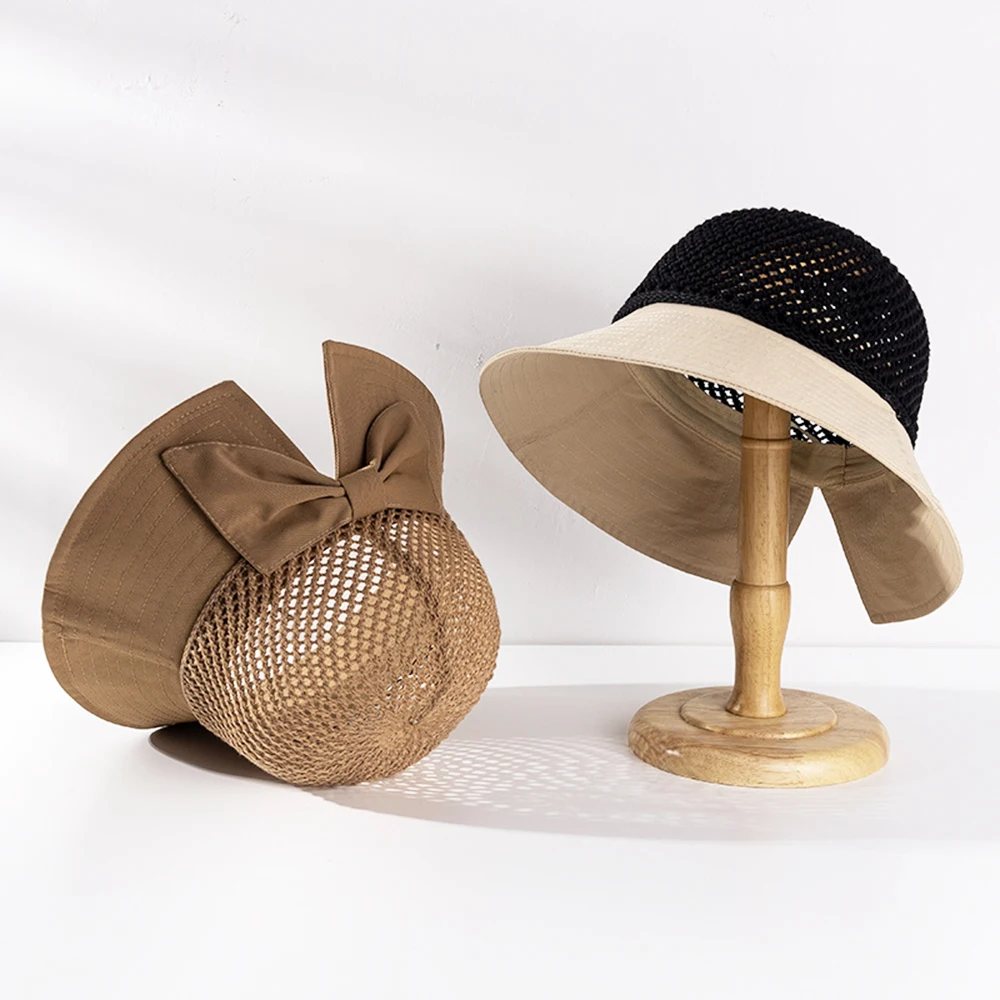 Women Korean Style Beach Hat Breathable Knitted Hollow Dome Flax Bucket Cap Large Bow Decor Sun Hat for Vacation JAN88
Women Korean Style Beach Hat Breathable Knitted Hollow Dome Flax Bucket Cap Large Bow Decor Sun Hat for Vacation JAN88