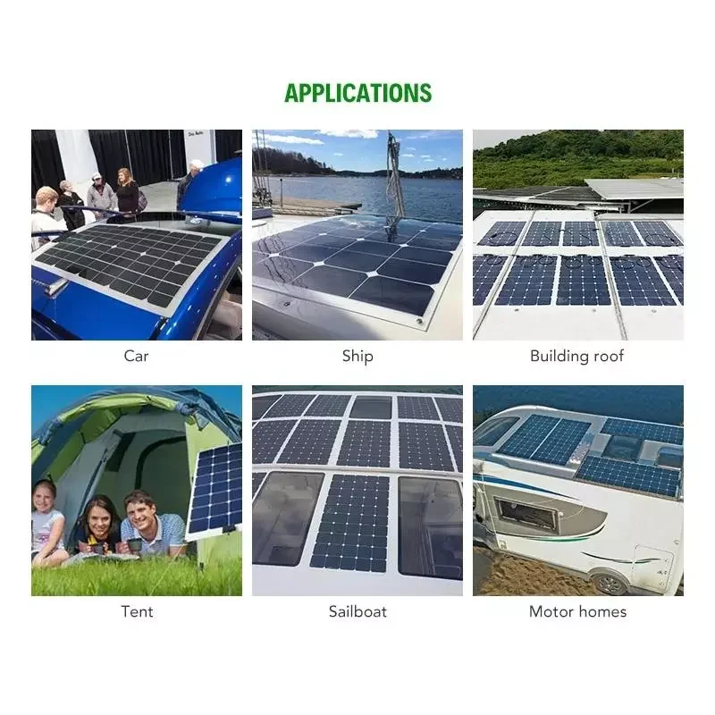 Semi-Flexible Solar Panel Kit With 50A/60A/80A/100A Solar Controller Solar Cells for Car Yacht RV 12V/5V Battery Charger 
Semi-Flexible Solar Panel Kit With 50A/60A/80A/100A Solar Controller Solar Cells for Car Yacht RV 12V/5V Battery Charger