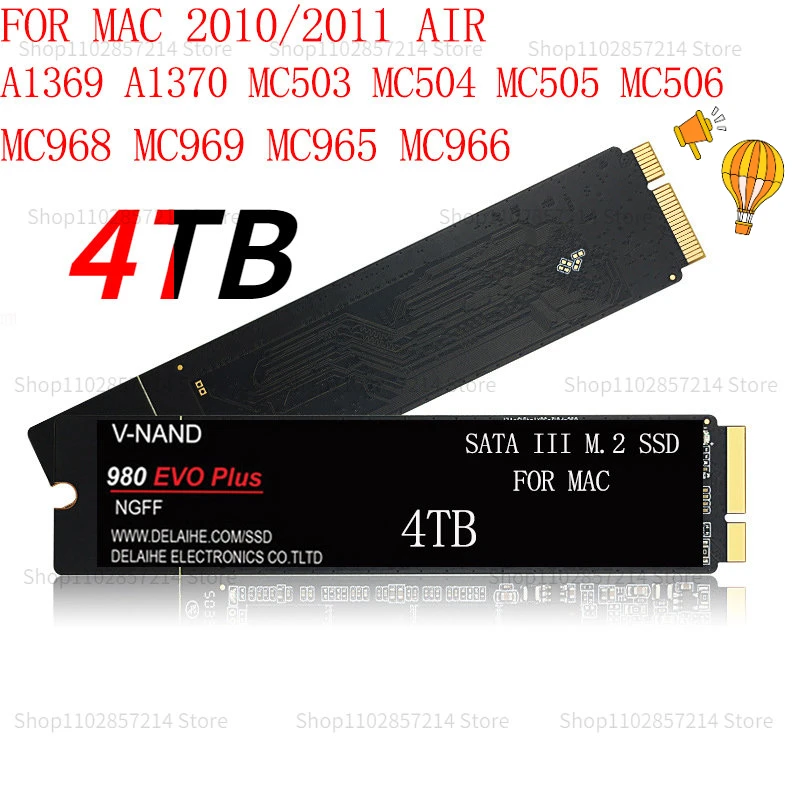 

Новинка, высокоскоростной M.2 NGFF SSD, внешний накопитель 1 ТБ, 4 ТБ, NVME SSD, жесткий диск M2 Ssd sata 3, подходит для Mac 2010/2012 air version