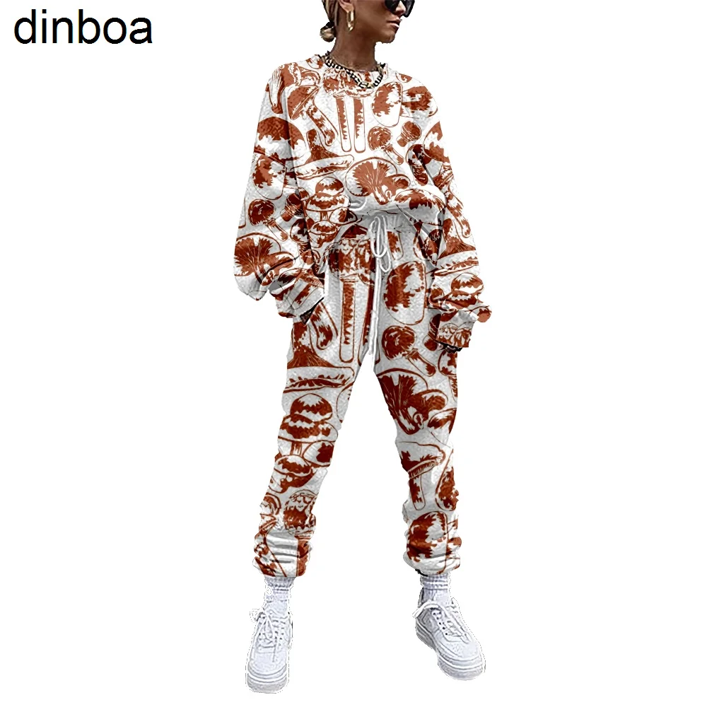 Dinboa-y2k Women Tracksuit 2 Piece Outfit Sweatshirt+straight Sweatpants Matching Set Mushroom Pattern Fitness Sporty Streetwear
Dinboa-y2k Women Tracksuit 2 Piece Outfit Sweatshirt+straight Sweatpants Matching Set Mushroom Pattern Fitness Sporty Streetwear