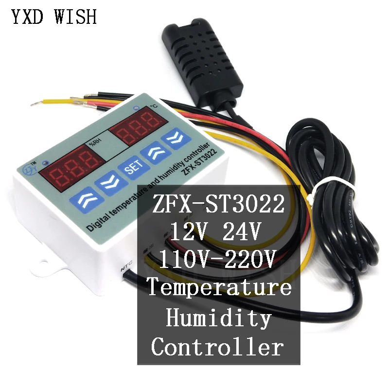 Контроллер температуры и влажности ZFX-ST3022, цифровой двойной дисплей, термостат, регулятор влажности
Контроллер температуры и влажности ZFX-ST3022, цифровой двойной дисплей, термостат, регулятор влажности