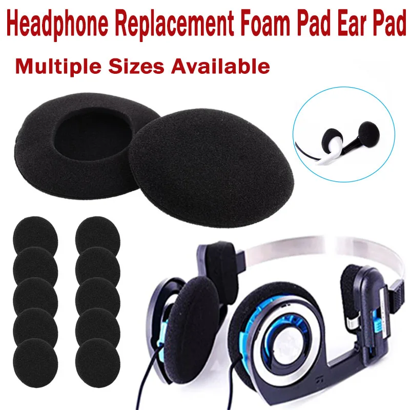 

New 35mm 40mm 45mm 50mm 55mm 60mm 65mm Headphone Replacement Foam Pad Ear Pad Sponge Earplugs Headset Cap Earphone Accessories