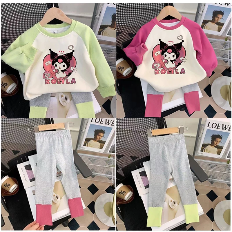 Детская одежда Sanrios с аниме мультяшным рисунком Kuromi на весну и осень, толстовки, леггинсы, костюм для девочек, спортивная одежда, свитер, пуловер, брюки
Детская одежда Sanrios с аниме мультяшным рисунком Kuromi на весну и осень, толстовки, леггинсы, костюм для девочек, спортивная одежда, свитер, пуловер, брюки