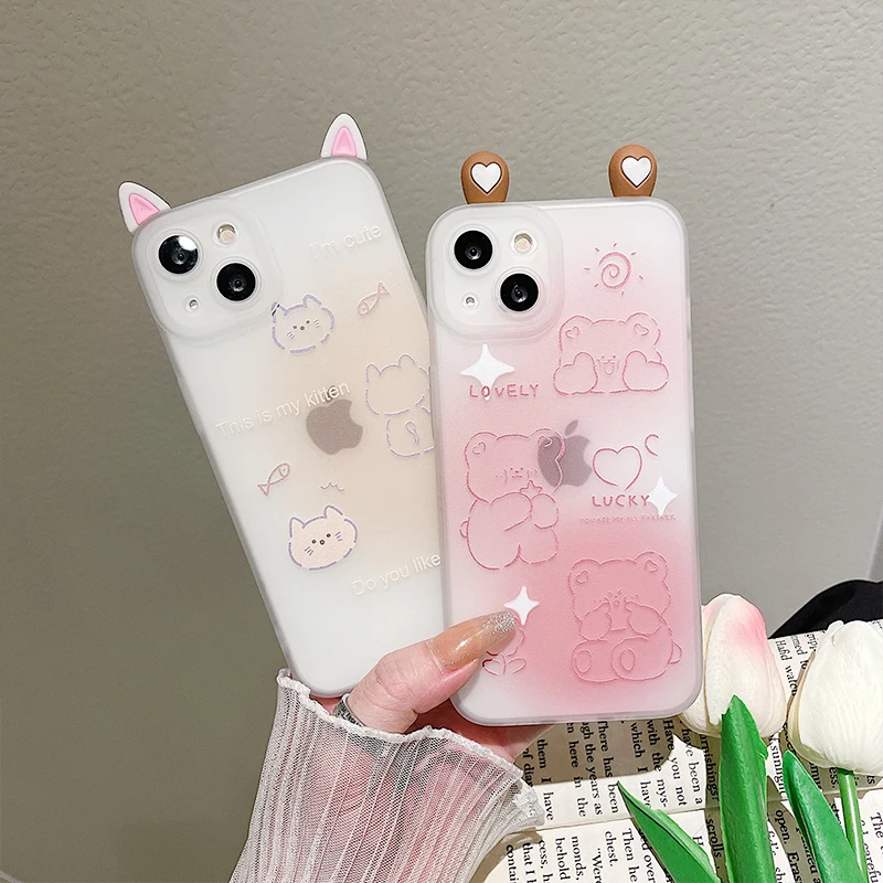 Cute Side Polka Dot Bear Smile Transparent phone case for iphone 13 12 11 Pro Max XS Max X XR 7 8 Plus SE2020 Soft TPU cover pho
Cute Side Polka Dot Bear Smile Transparent phone case for iphone 13 12 11 Pro Max XS Max X XR 7 8 Plus SE2020 Soft TPU cover pho