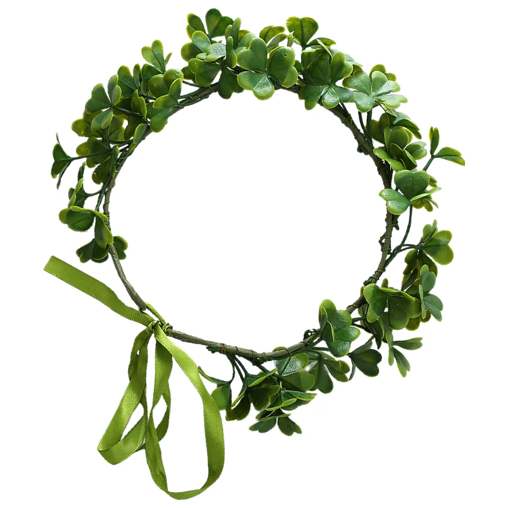 

Wreath Shamrock Headbands Women Saint Patricks Day St Accessorie Green Crown Crowns Fairy Headpiece Girls Flower