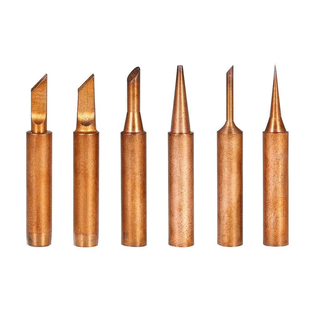 6PCS Copper Soldering Iron Tips Replacement Solder Tip Lead-free Welding Head for 900M-T Soldering Rework Station Repair Tool
6PCS Copper Soldering Iron Tips Replacement Solder Tip Lead-free Welding Head for 900M-T Soldering Rework Station Repair Tool